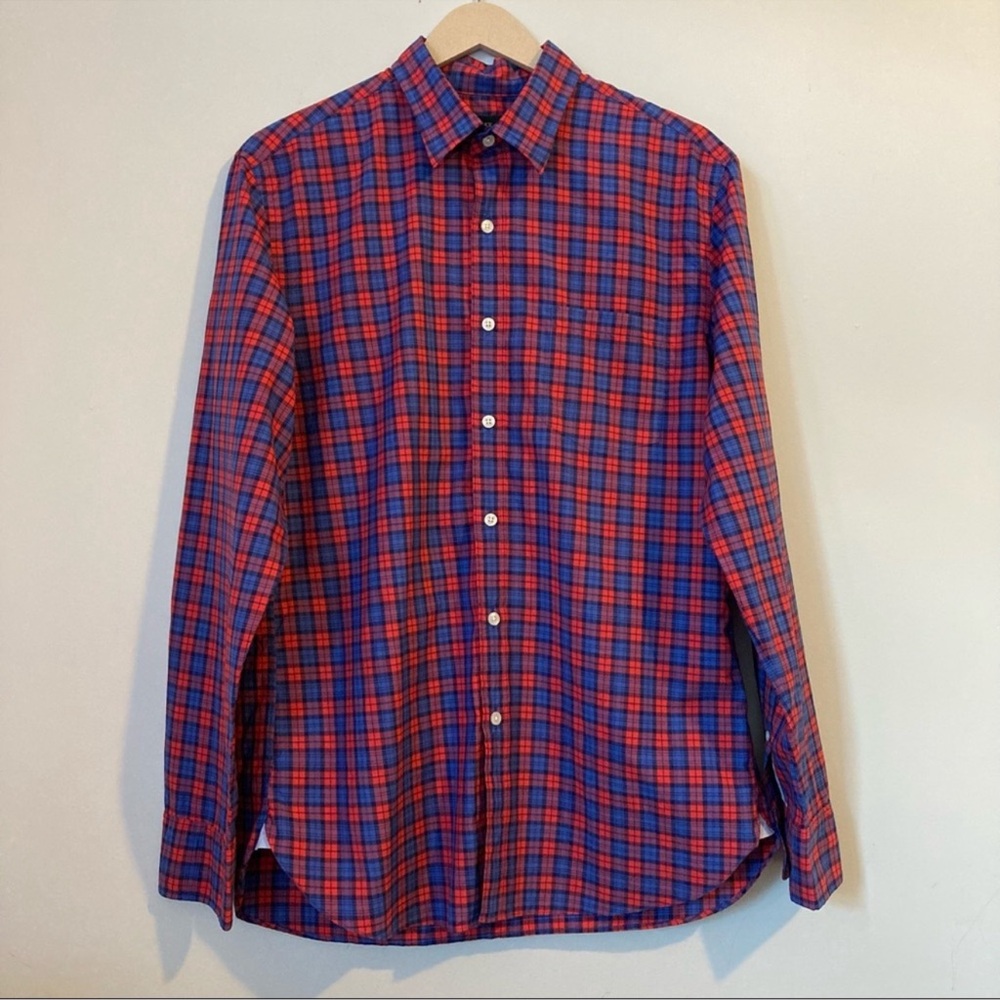 J. Crew Red and Blue Plaid Button-Down Shirt